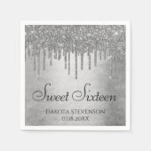 Druppelen Zilverachtige Glitter | Platinum Sweet S Servet (Voorkant)