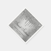 Druppelen Zilverachtige Glitter | Platinum Sweet S Servet (Hoek)