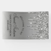 Druppelen Zilverachtige Glitter | Platinum Sweet S Spandoek (Horizontaal)