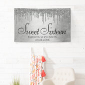 Druppelen Zilverachtige Glitter | Platinum Sweet S Spandoek (Insitu)