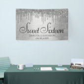 Druppelen Zilverachtige Glitter | Platinum Sweet S Spandoek (Beurs)