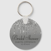Druppelen Zilveren Glitter | Sparkle Diamond Showe Sleutelhanger (Voorkant)