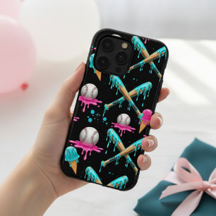 Druppelend baseball ijs ontwerp smeltende baseball iPhone 15 pro case
