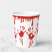 Druppelend bloed en handafdrukken Halloween Papieren Bekers (Rechts)