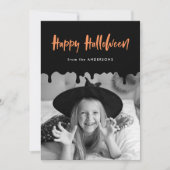 Druppelend Bloed Halloween Fotokaart (Voorkant)