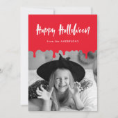 Druppelend Bloed Rode Halloween Fotokaart (Voorkant)