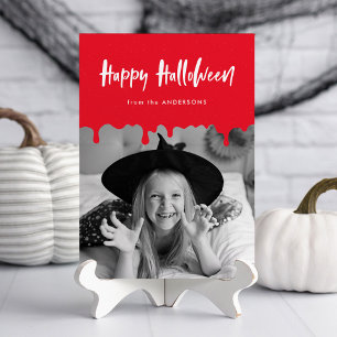 Druppelend Bloed Rode Halloween Fotokaart