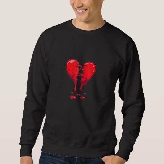 Druppelend Gebroken Hart Halloween Valentijns Lief Trui (Voorkant)
