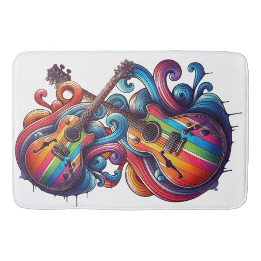 Druppelend Geluid Houten Wand Kunst Badmat (Voorkant)