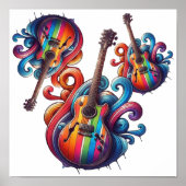 Druppelend Geluid Houten Wandkunst Poster (Voorkant)