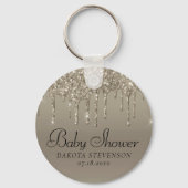 Druppelend Goud Glitter | Champagne Smelt Shower Sleutelhanger (Voorkant)