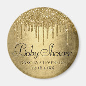 Druppelend Goud Glitter | Champagnegoud Regen Magneet (Voorkant)