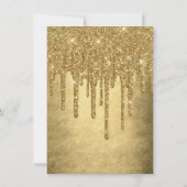 Druppelend Goud Glitter | Weelderige Gouden Regen Kaart (Achterkant)