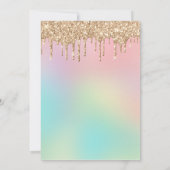 Druppelend Gouden Glitters & Regenboog Bruidsdouch Kaart (Achterkant)