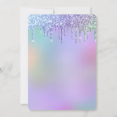 Druppelend Gouden Glitters & Regenboog Bruidsdouch Kaart (Achterkant)