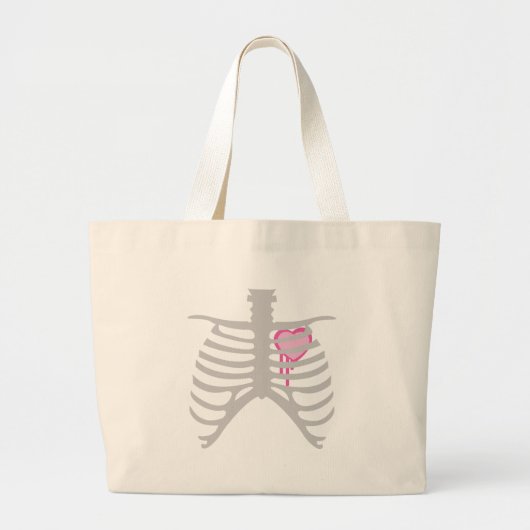 Druppelend Hart in Ribbenkast Grote Tote Bag (Voorkant)