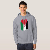 Druppelend Hart Palestijnse Vlag Hoodie – Grunge (Voorkant volledig)