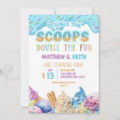 Druppelend ijs Wat is de Scoop eerste verjaardag Kaart (Voorkant)