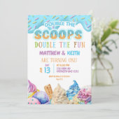 Druppelend ijs Wat is de Scoop eerste verjaardag Kaart (Staand voorkant)