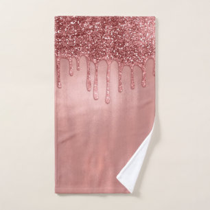 Druppelend in roze gouden glitters mooie roze drup bad handdoek