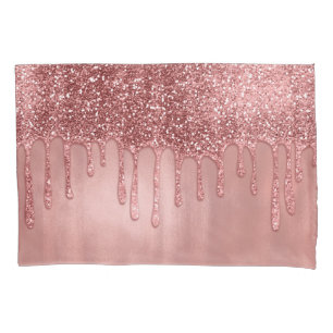 Druppelend in Roze Gouden Glitters Mooie Roze Drup Kussensloop