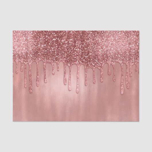 Druppelend in Roze Gouden Glitters Mooie Roze Drup Tissuepapier (Voorkant)