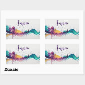 Druppelend kleurrijk landschap rechthoekige sticker (Vel)