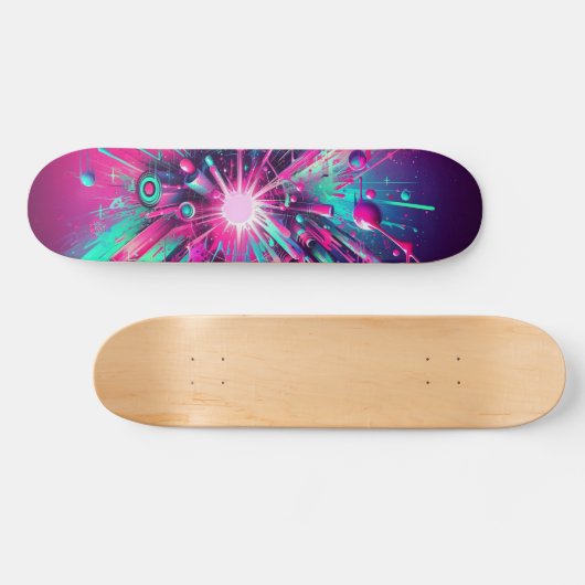 Druppelend Neon Paint patroon Persoonlijk Skateboard (Horizontaal)