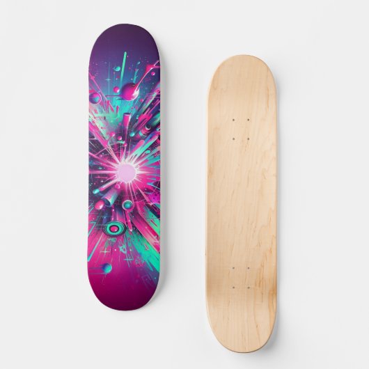 Druppelend Neon Paint patroon Persoonlijk Skateboard (Voorkant)