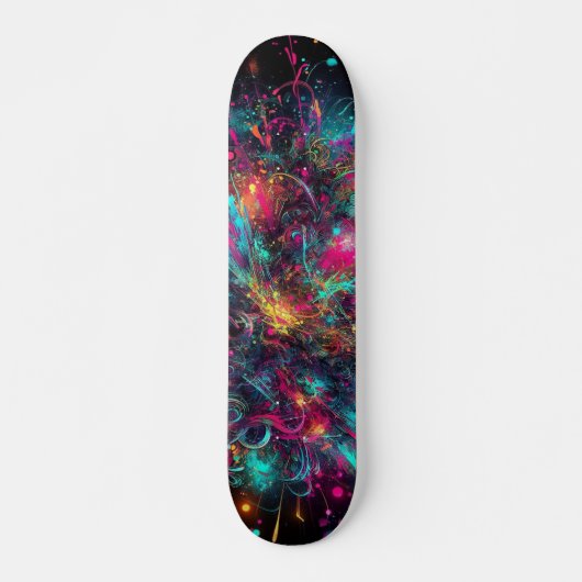 Druppelend Neon Paint patroon Persoonlijk Skateboard (Voorkant)