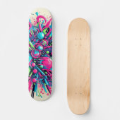 Druppelend Neon Paint patroon Persoonlijk Skateboard (Voorkant)