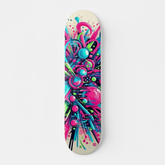 Druppelend Neon Paint patroon Persoonlijk Skateboard (Voorkant)