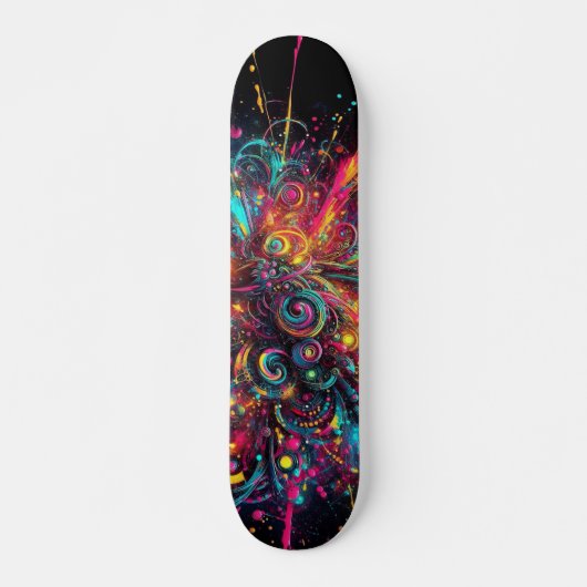 Druppelend Neon Paint patroon Persoonlijk Skateboard (Voorkant)