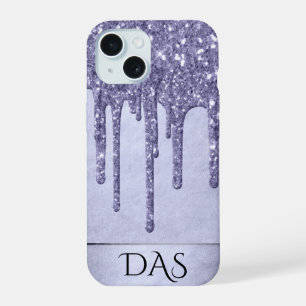Druppelend Paarse Glitters Lavendel Ijsglazuur M iPhone 15 Case