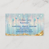 Druppelend Pastel Blauw Goud Monogram Beautician C Visitekaartje (Achterkant)
