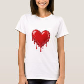 Druppelend rood liefdeshart t-shirt (Voorkant)