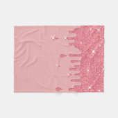 Druppelend Roze Glittereffect & Vonken Fleece Deken (Voorkant (Horizontaal))