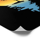 Druppelend Sunset Island met kokosnootbomen Poster (Hoek)