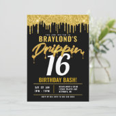 Druppelend Verjaardagsfeestje Kaart (Staand voorkant)