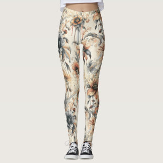 Druppelende bloemen leggings