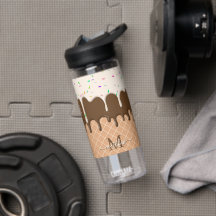 Druppelende chocolade ijs wafel kegel monogram