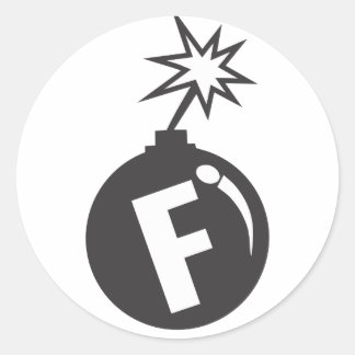 druppelende f-bomstickers ronde sticker