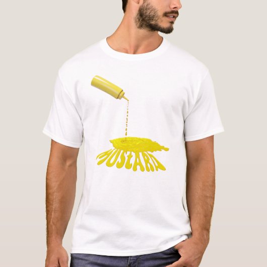 Druppelende Gele Mosterd Fles T-shirt (Voorkant)