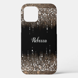 Druppelende Glitter Goud Regen Glamoureuze Glam Na iPhone 12 Hoesje