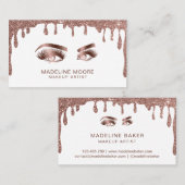 Druppelende Glitter Make-up Artist Wenkbrauw Ogen Visitekaartje (Voorkant / Achterkant)