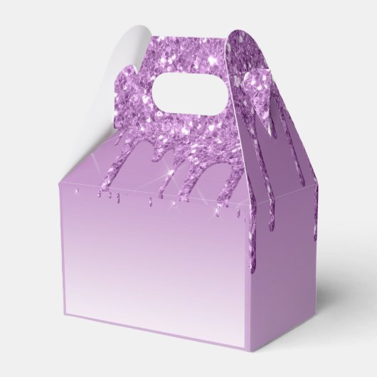 Druppelende Glitter Sweet 16 Paarse Trendy Feest D Bedankdoosjes (Achterkant)