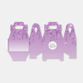 Druppelende Glitter Sweet 16 Paarse Trendy Feest D Bedankdoosjes (Uitgevouwen)