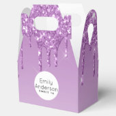 Druppelende Glitter Sweet 16 Paarse Trendy Feest D Bedankdoosjes (Geopend)