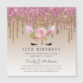 Druppelende Glitter UNICORN Roze Goud Roze 12de Ve (Voorkant)