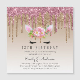 Druppelende Glitter UNICORN Roze Goud Roze 12de Ve